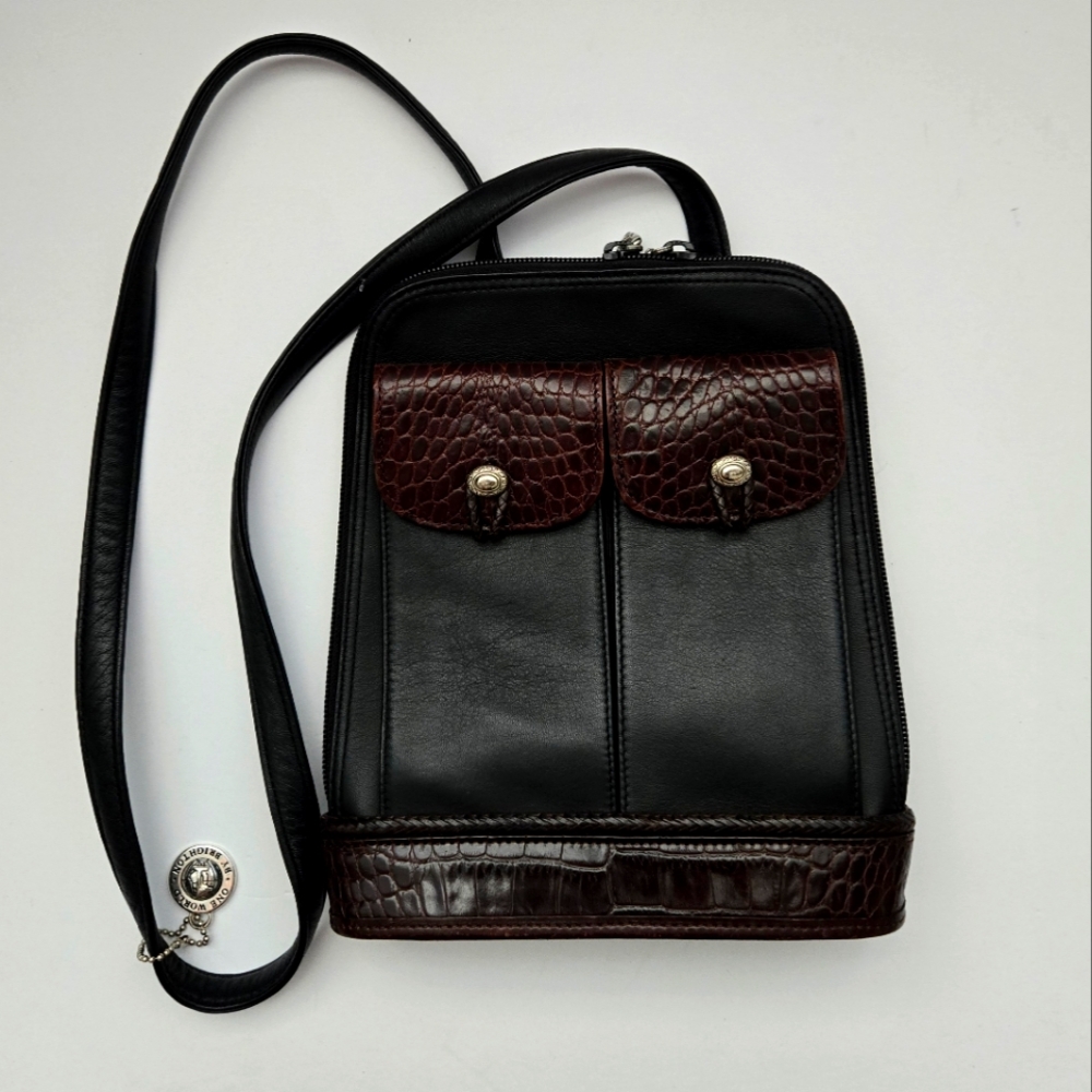 Vintage Brighton black+brown leather purse